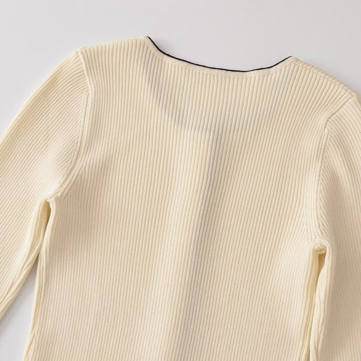 Damen Feinripp-Cardigan mit verdeckter Knopfleiste und Kontrastkante Echoarchiv