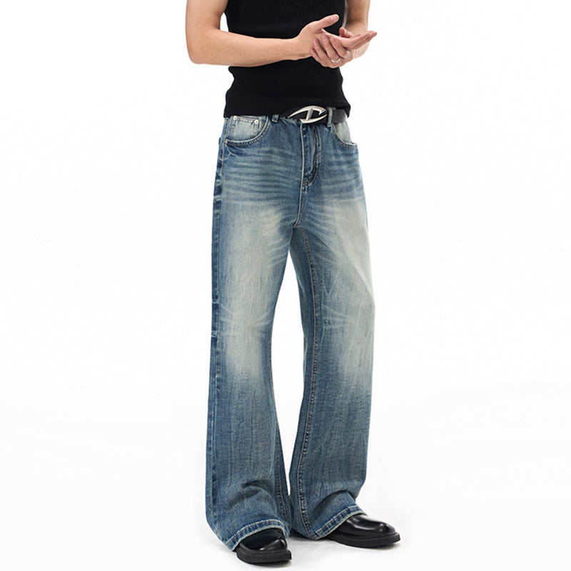 Herren Weitgeschnittene Schlagjeans im Vintage‑Flair mit tiefer Bundlinie und natürlichen Fade-Details Echo Archiv