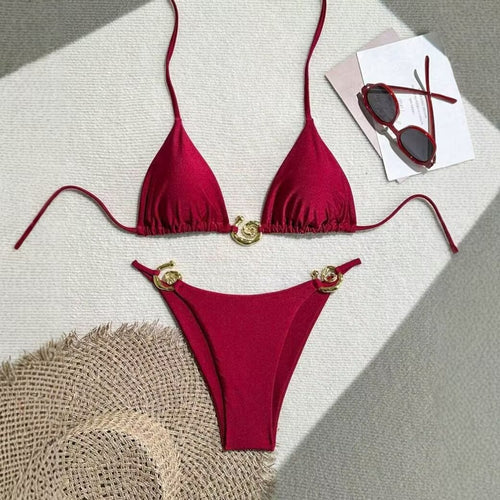 Damen Triangel-Bikini mit raffiniertem Gold-Detail Echo Archiv