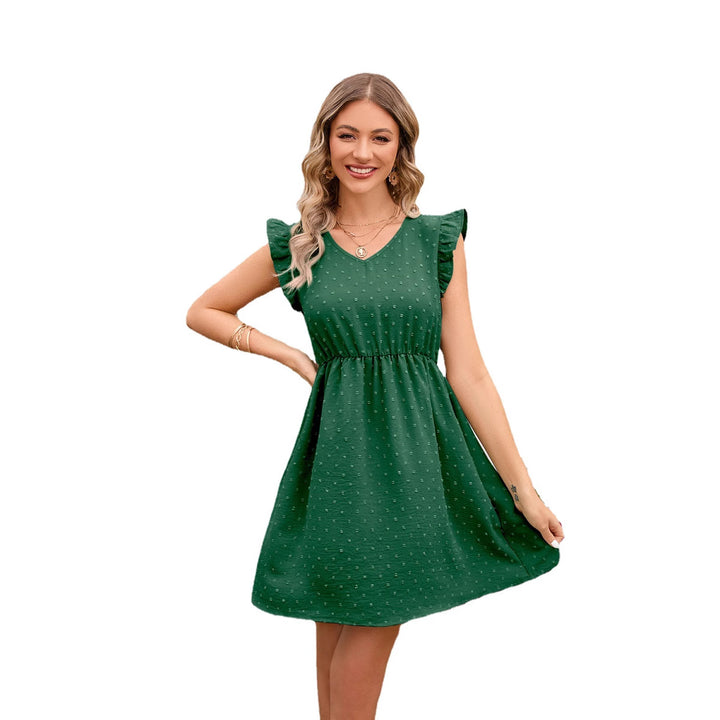 Damen Verspieltes Freizeitkleid mit Rüschendetails und tailliertem Schnitt Echo Archiv