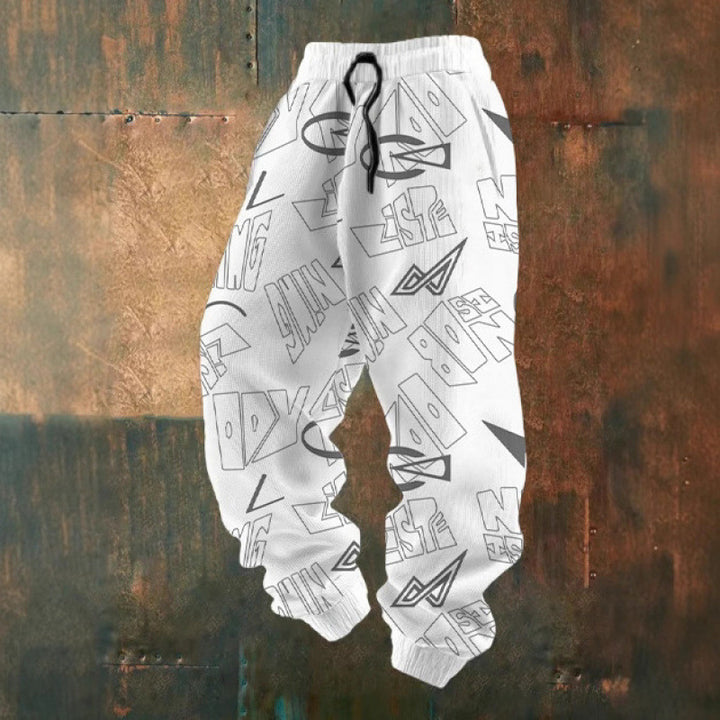 Damen Bequeme Freizeithose mit kreativem Druck Echoarchiv