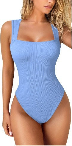 Damen Figurbetonter Bodysuit aus strukturiertem Ribstoff Echo Archiv