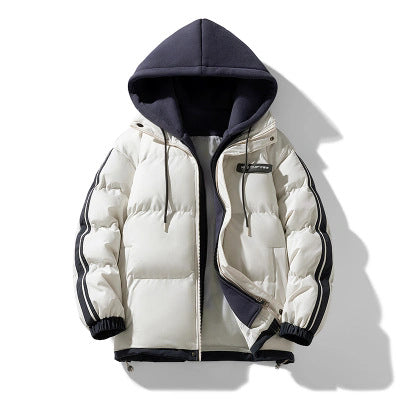 Männer's nano gepolsterte Parka Hybrid mit internem Kapuzenpulli, seitlichen Streifen und Zwei-Wege-Reißverschluss – Marzano