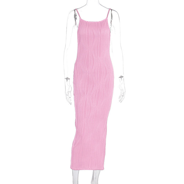 Damen Maxikleid im eleganten Wellenmuster mit Spaghettiträgern Echo Archiv