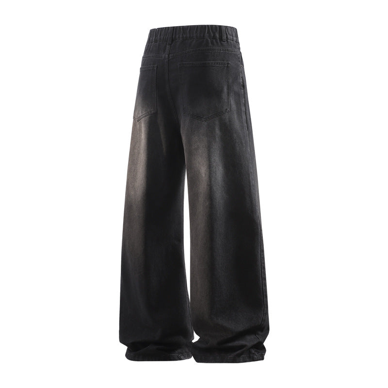 Damen Weite Baggy-Jeans mit hoher Taille, extra weitem Bein und Vintage-Waschung Echoarchiv