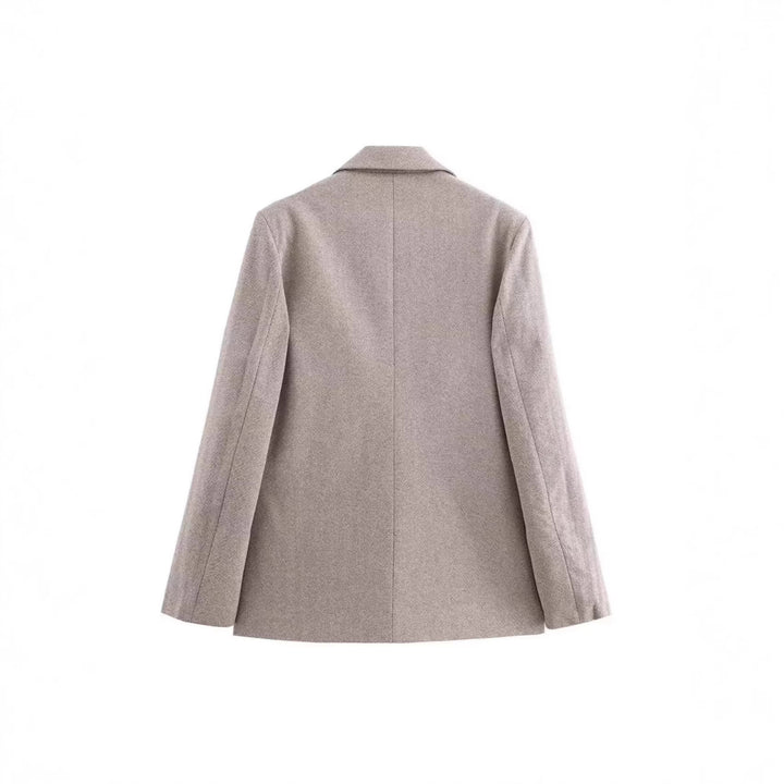 Damen Einreihiger Blazer mit Fischgrätmuster, Reverskragen und Pattentaschen – Valéne