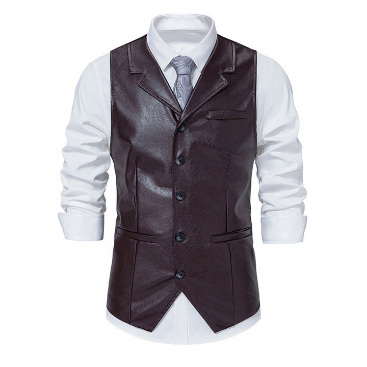 Herren elegante Kunstlederweste Echoarchiv