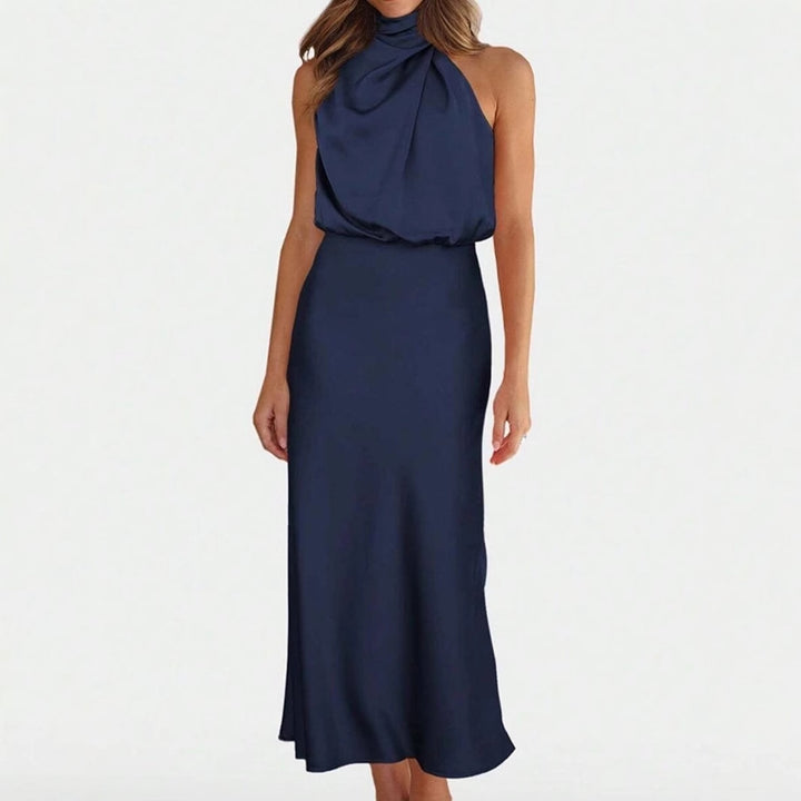 Damen Elegantes Trägerkleid mit drapiertem Oberteil und A-Linien-Schnitt Echo Archiv