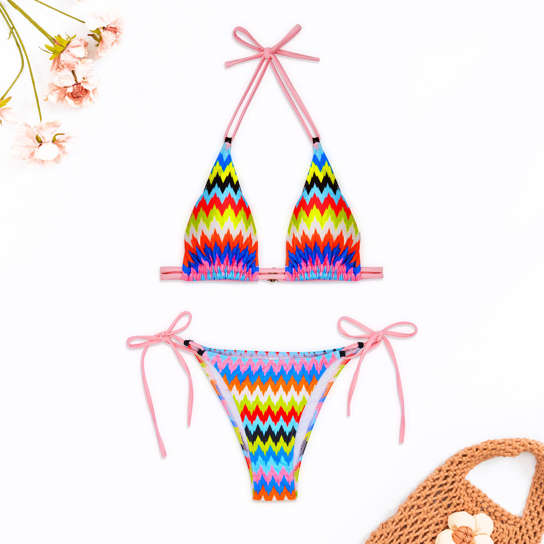 Damen Gemusterter Bikinis mit verstellbaren Trägern Echo Archiv