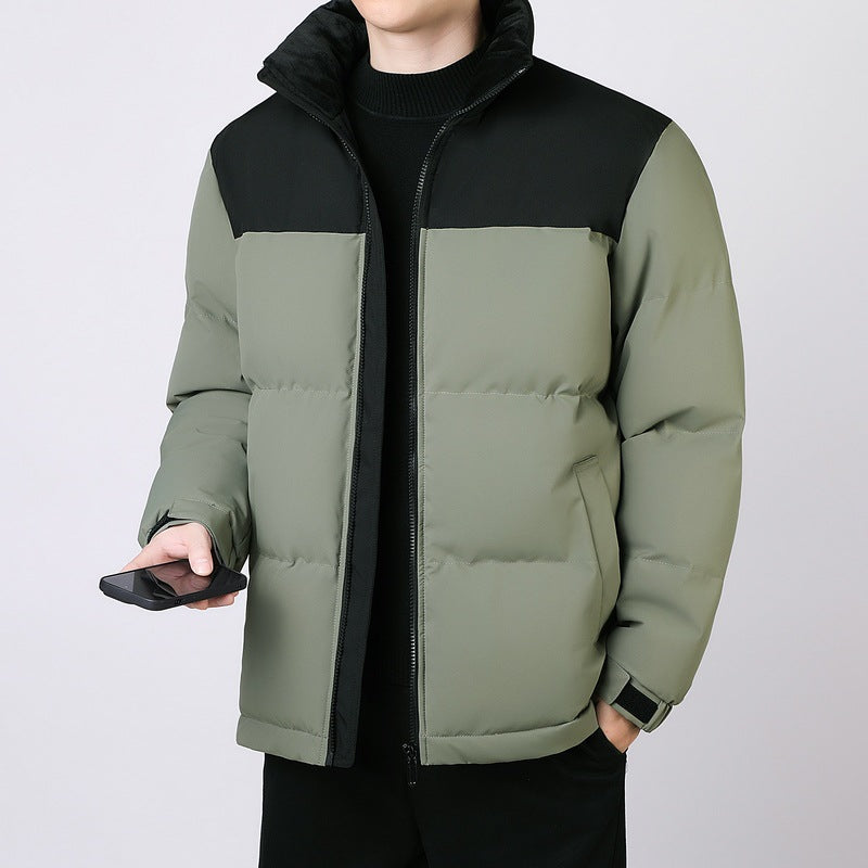 Herren Isolierte Winter-Steppjacke mit geometrischer Ton-in-Ton‑Steppung und hohem Stehkragen Echo Archiv