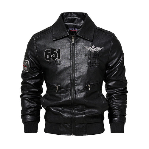 Herren Robuste Lederjacke mit abnehmbarem Teddykragen Echo Archiv