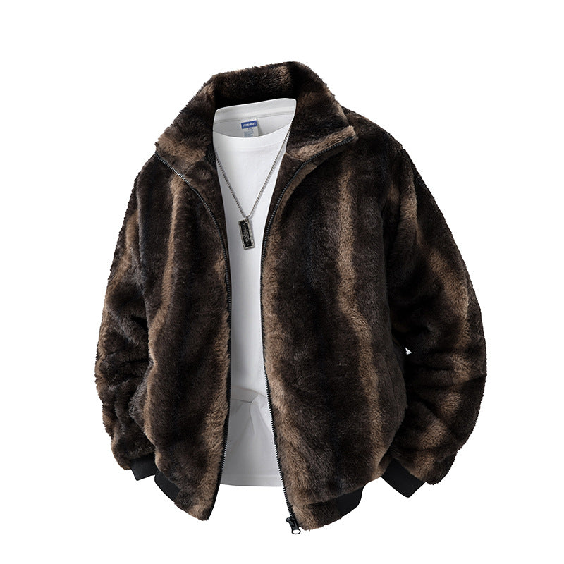 Herren Fleecejacke mit hohem Kragen und elastischem Bund Echo Archiv