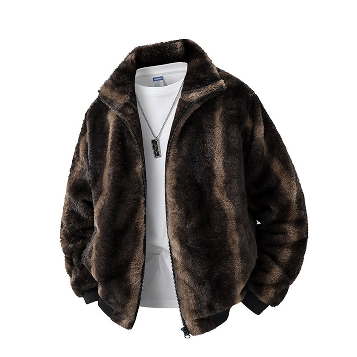 Herren Fleecejacke mit hohem Kragen und elastischem Bund Echo Archiv