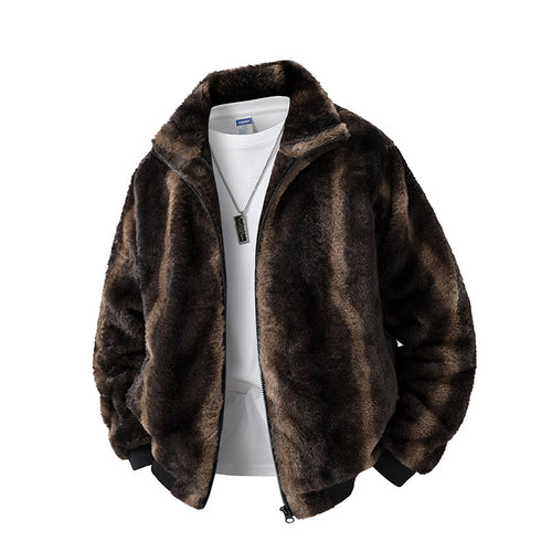 Herren Fleecejacke mit hohem Kragen und elastischem Bund Echo Archiv
