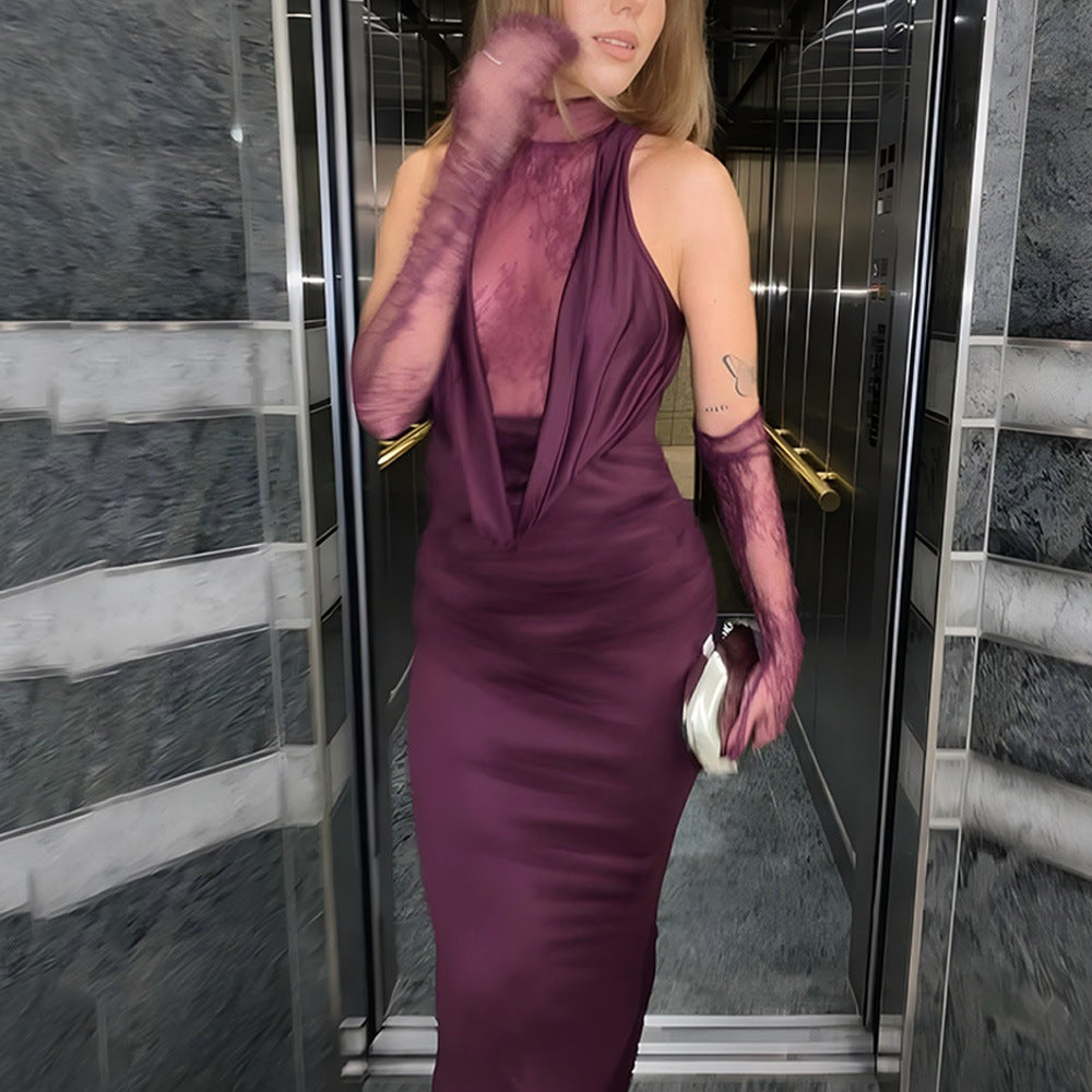 Damen elegantes Abendkleid mit Spitzenakzenten Echo Archiv
