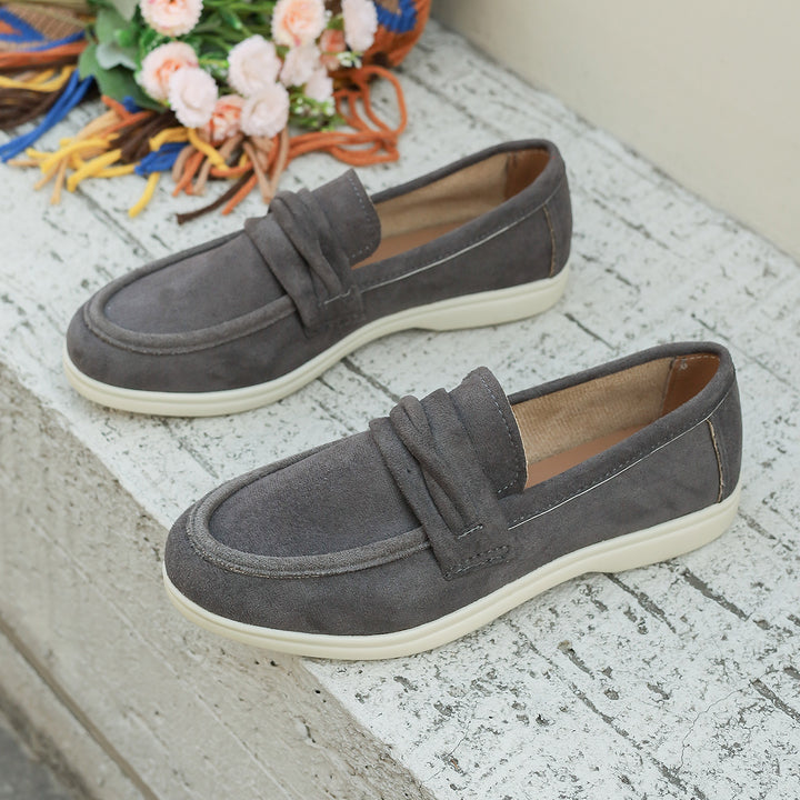 Damen nan elegante Wildlederoptik-Loafer mit gepolstertem Komfortfußbett Echo Archiv