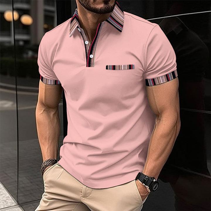 Herren Poloshirt mit modischem Streifenkragen Echoarchiv