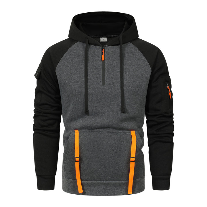 Herren Sportlicher Kapuzenpullover mit halbem Reißverschluss und praktischen Taschen Echoarchiv