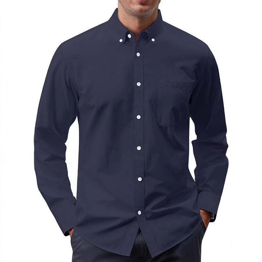 Herren nan Slim-Fit Oxford-Hemd mit Button-Down-Kragen, Brusttasche und elastischer Baumwollmischung Echo Archiv