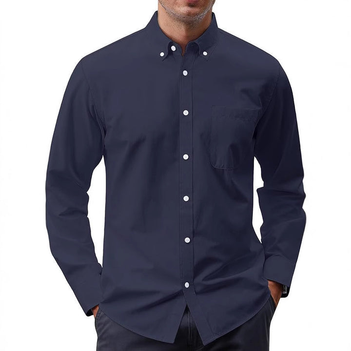 Herren nan Slim-Fit Oxford-Hemd mit Button-Down-Kragen, Brusttasche und elastischer Baumwollmischung Echo Archiv