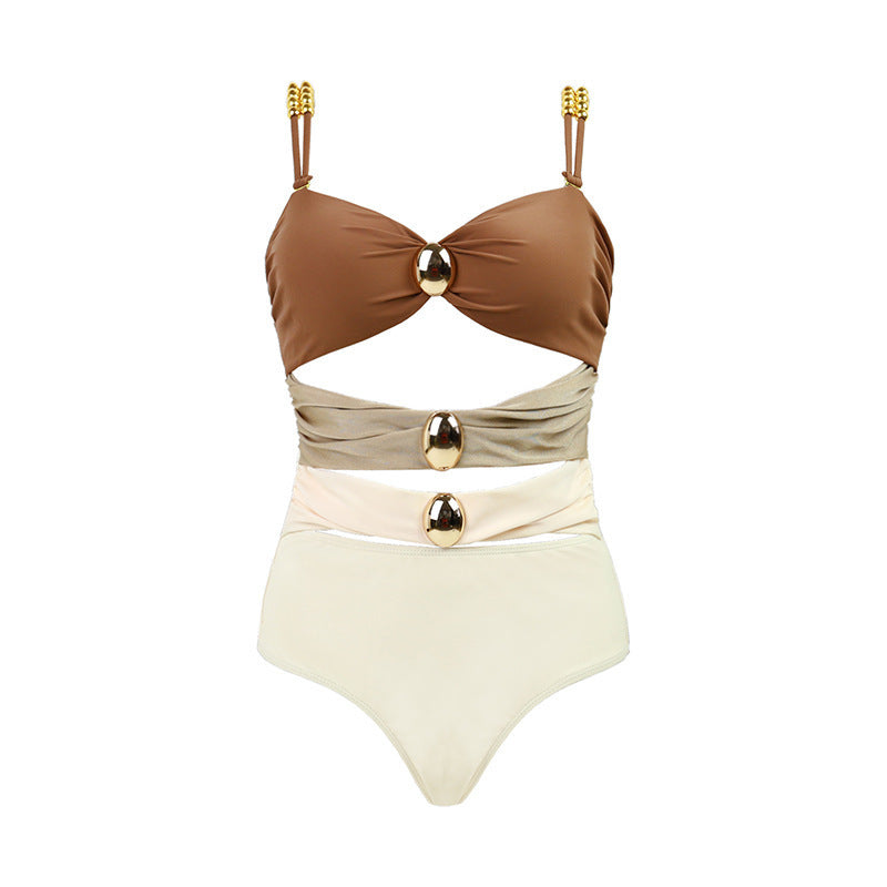 Damen Hochtaillierter Einteiler mit modischen Cut-Outs Echo Archiv