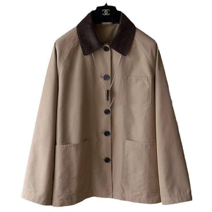 Damen Modische Übergangsjacke mit weichem Kragen Echoarchiv