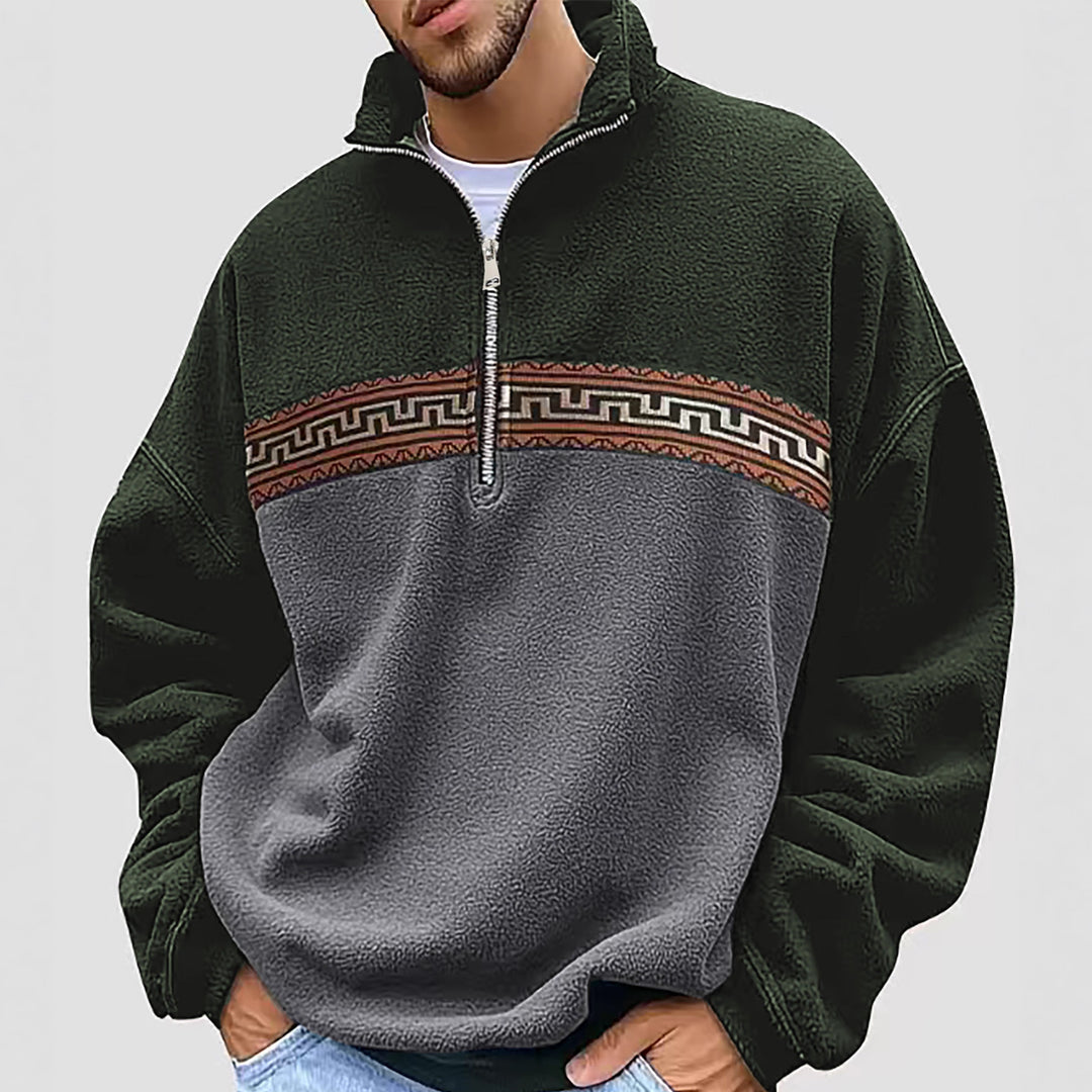 Herren Fleece Pullover mit modischem Stehkragen Echoarchiv