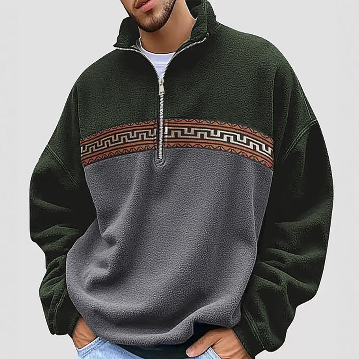 Herren Fleece Pullover mit modischem Stehkragen Echoarchiv