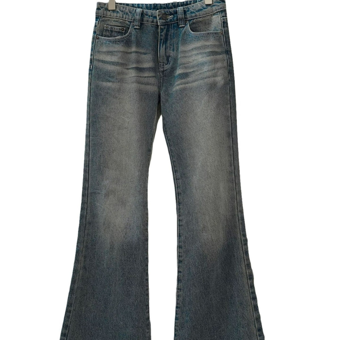 Damen Hochtaillierte Denim-Palazzohose im Vintage-Look mit weitem Bein und leichtem Schlag Echoarchiv