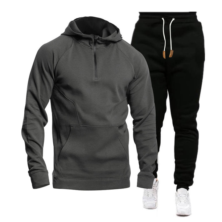 Herren Sweatpants und Kapuzenshirt Set mit modernem Schnitt und funktionalen Taschen Echoarchiv