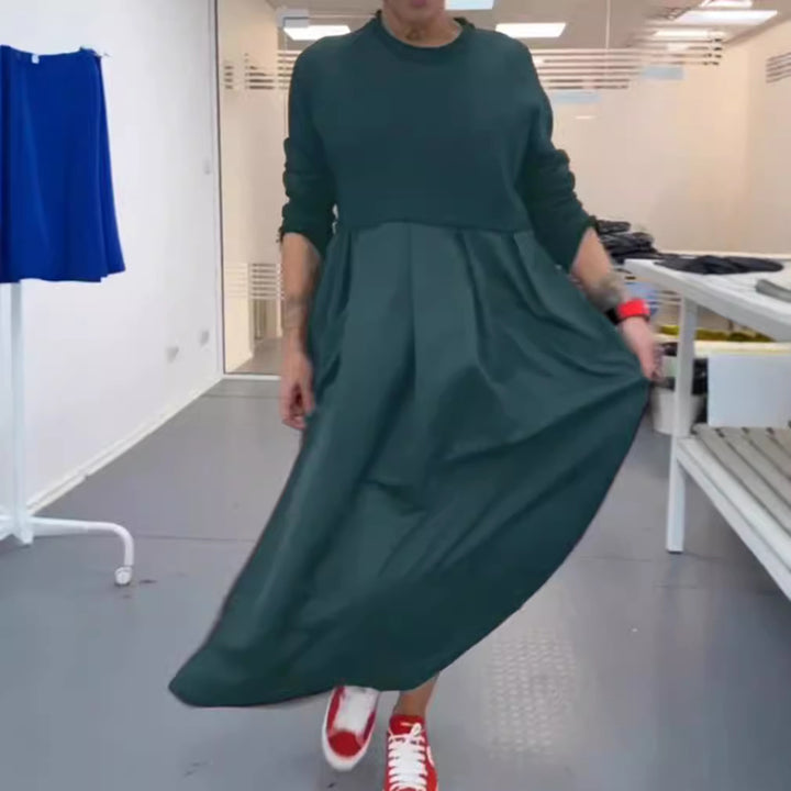 Damen nan Oversize-Maxikleid mit tiefer Passe und seitlichen Eingrifftaschen Echo Archiv