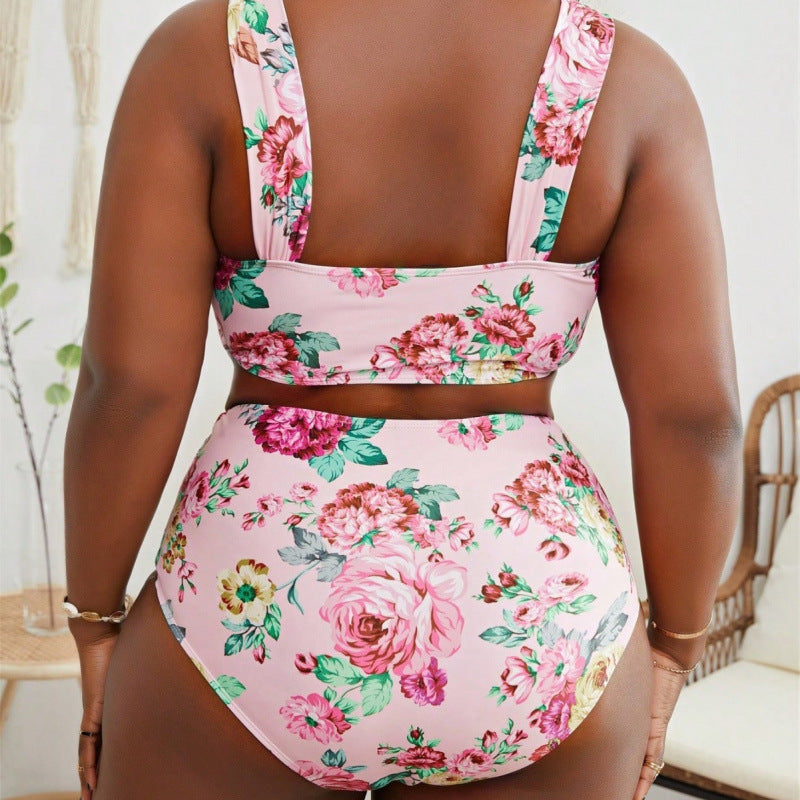 Damen Bikini-Set mit floralem Crop-Top und hohem Taillen-Schnitt Echo Archiv