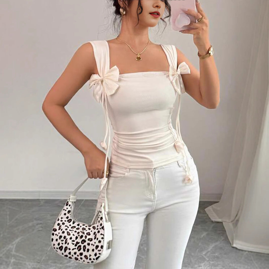 Damen Cropped Top mit verspielten Schleifendetails Echo Archiv