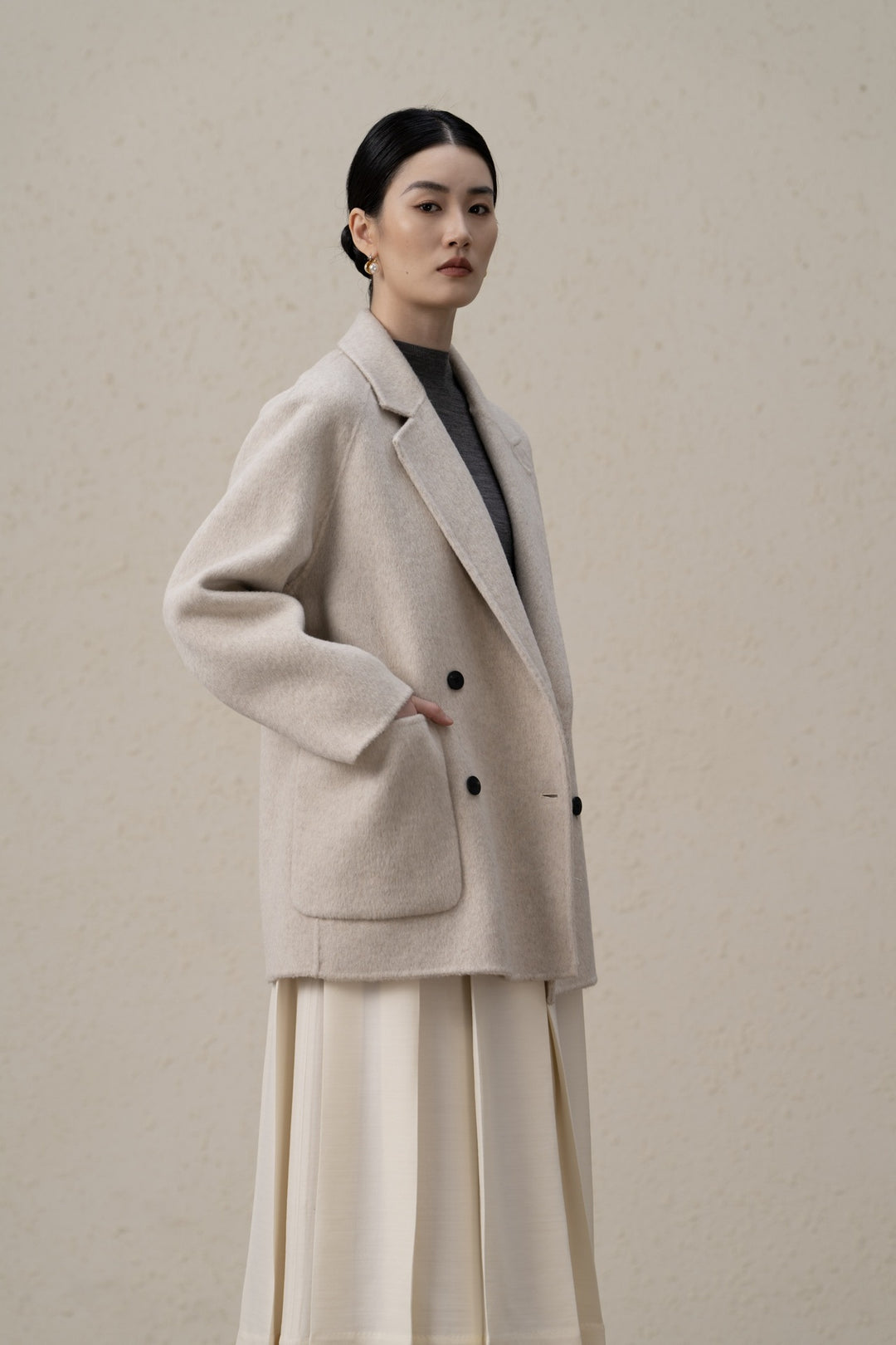 Damen Doppelreiher Wollmischung Blazer Echoarchiv