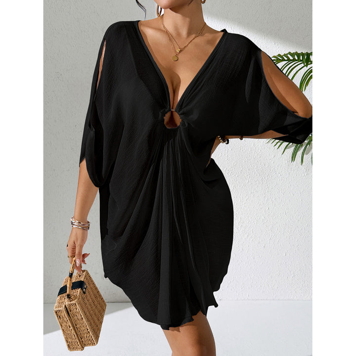 Damen Strandkleid mit tiefem V-Ausschnitt und lockerem Schnitt Echo Archiv