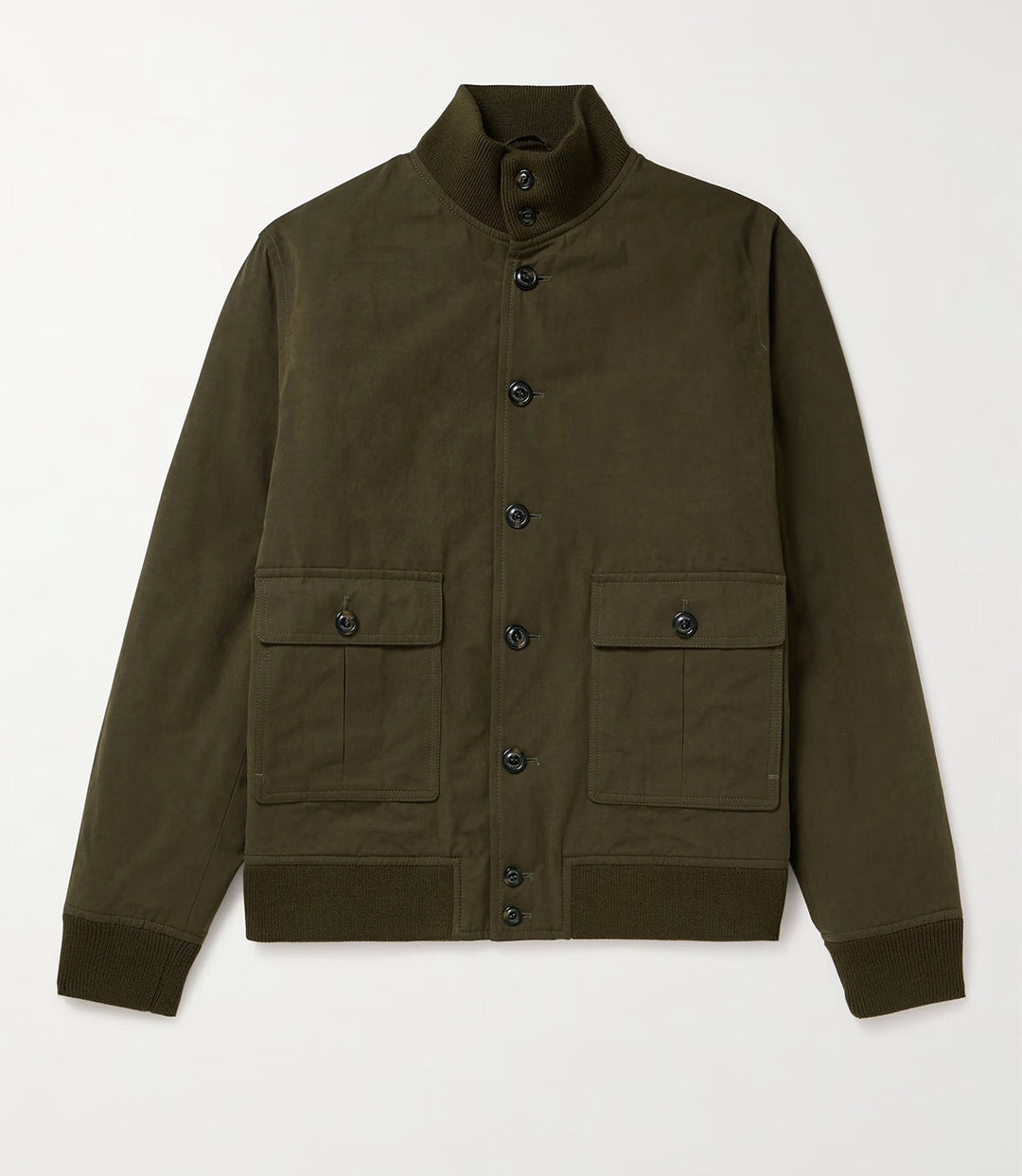 Herren funktionale Utility-Jacke mit hohem Kragen und aufgesetzten Taschen Echoarchiv