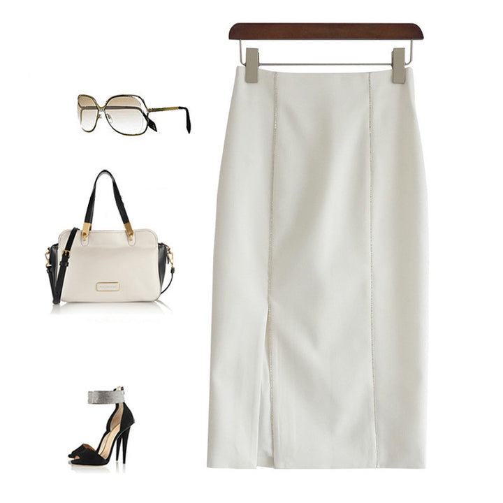 Damen Eleganter Bleistiftrock mit seitlichem Schlitz und feinem Stoff Echoarchiv