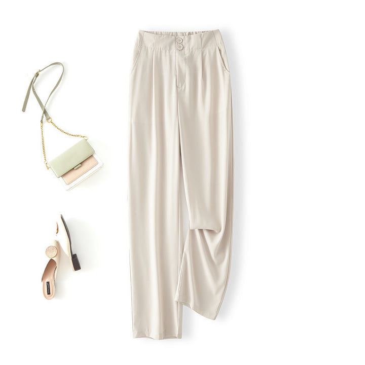 Damen Elegante Chino-Hose mit hohem Bund und seitlichen Taschen Echo Archiv