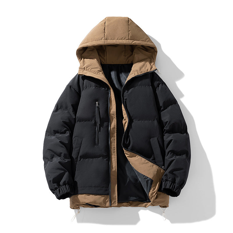 Unisex reversible insulated hooded puffer jacket with zip utility pockets – Auréline