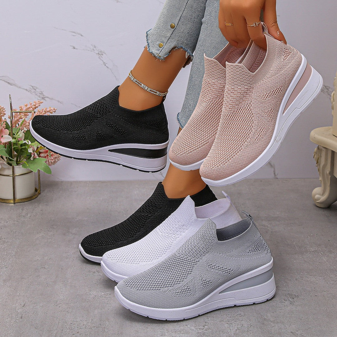 Damen Komfortable Wedge-Sneaker aus atmungsaktivem Strickmaterial Echo Archiv