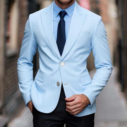 Herren Eleganter Streifenblazer mit modernem Schnitt und luxuriösen Details Echoarchiv
