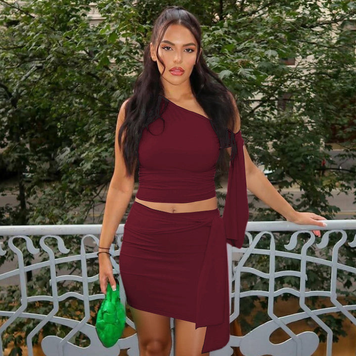 Damen One-Shoulder Mini-Kleid mit Raffung und elegantem Detail Echo Archiv