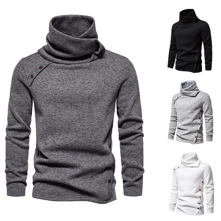 Herren modisches Kapuzenpullover mit asymmetrischem Design und Knopfdetails Echoarchiv