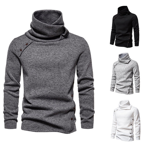 Herren modisches Kapuzenpullover mit asymmetrischem Design und Knopfdetails Echoarchiv