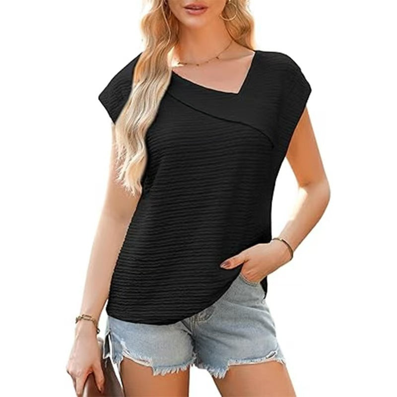 Damen elegantes Oberteil mit asymmetrischem Schnitt und modischem Texturmuster Echo Archiv