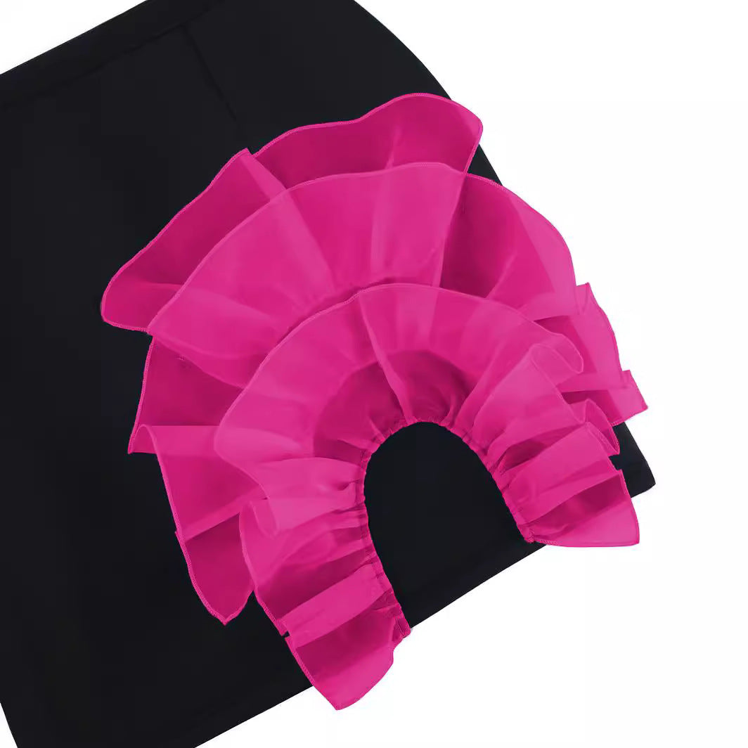 Damen Eleganter Rock mit voluminösem, transparenten Rüschensaum Echo Archiv