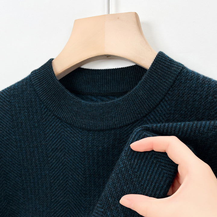 Herren eleganter Strickpullover mit strukturiertem Rautenmuster Echoarchiv