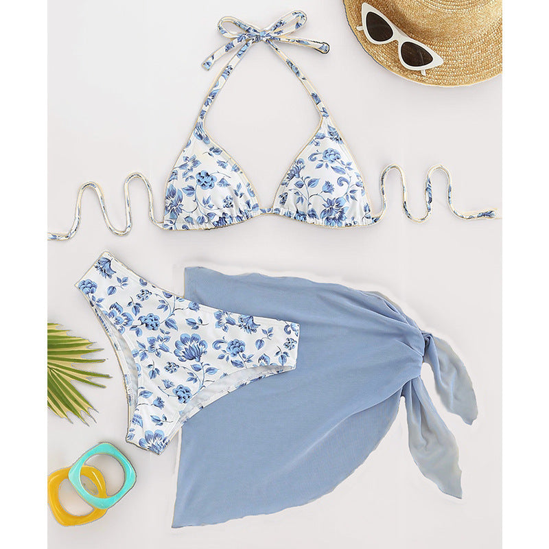 Damen Triangel-Bikini mit floralen Mustern und seitlichem Wickelelement Echo Archiv