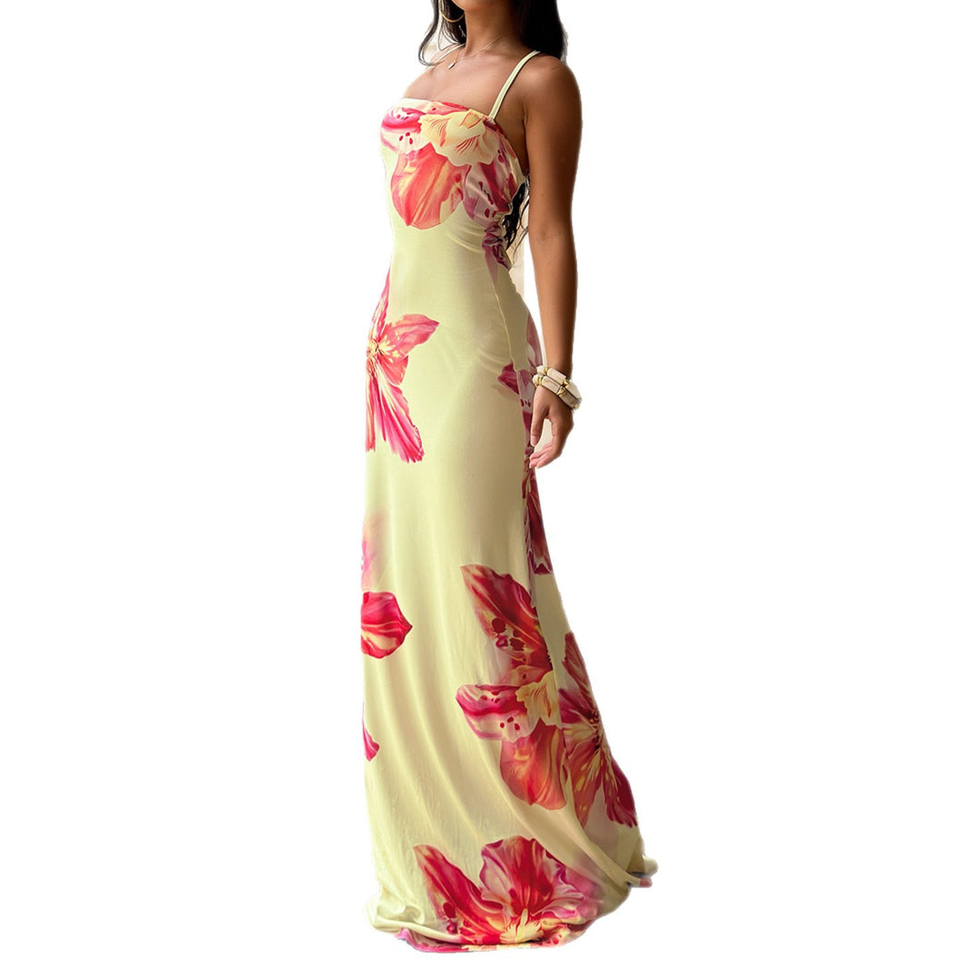 Damen Maxikleid mit floralem Design und Spaghettiträgern Echo Archiv