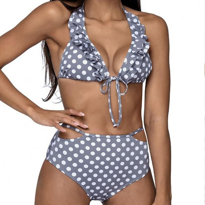 Damen Bikiniset mit verspieltem Punktedesign und hoch tailliertem Slip Echo Archiv